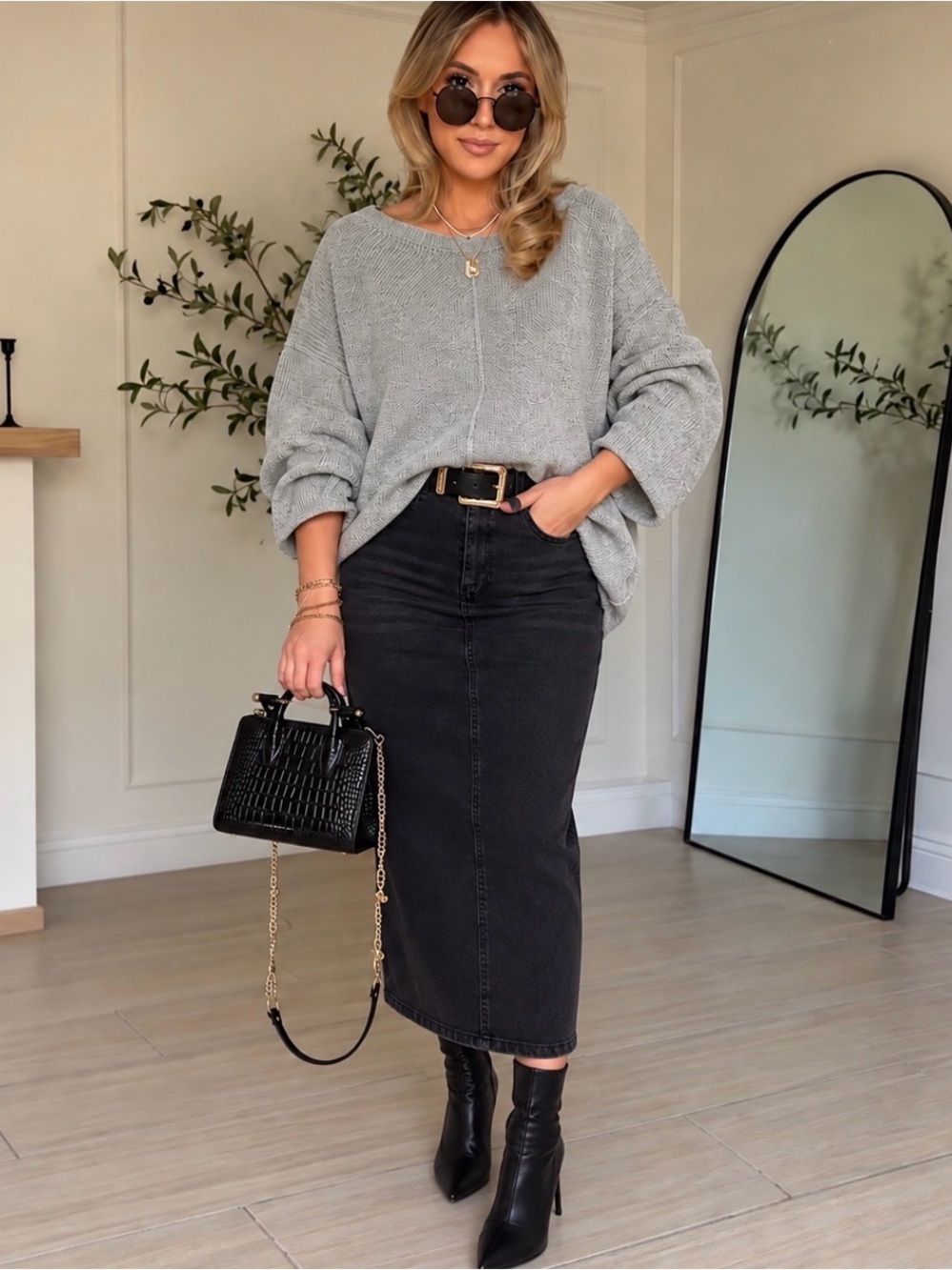 2X Gray Oversized Textured Knit Sweater | Fall/Winter Vibes